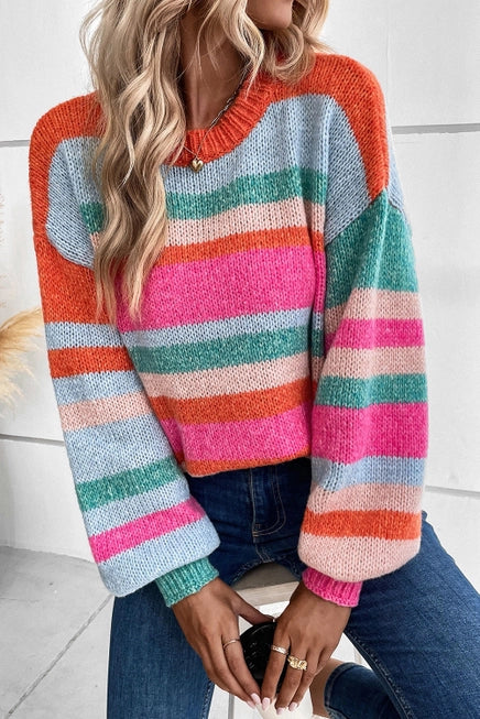 Vibrant Puff Sleeve Sweater