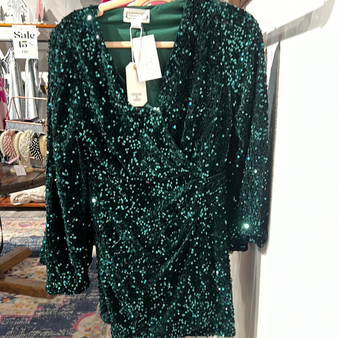 Emerald Sequin Dress