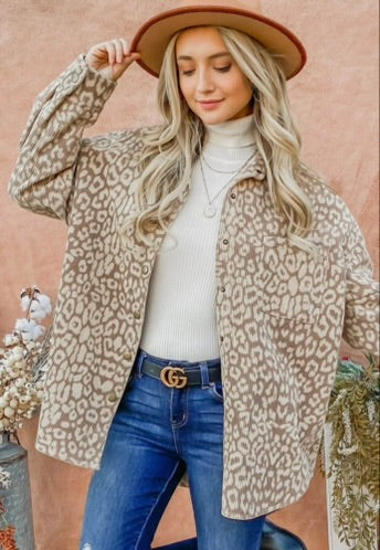 Leopard Corduroy Jacket