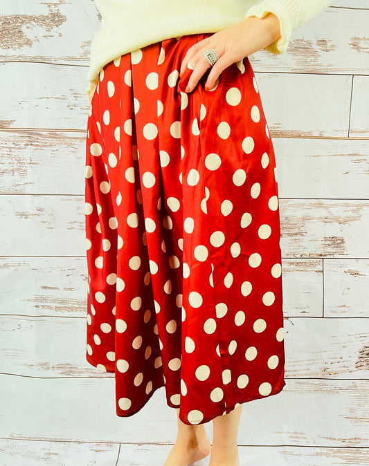 Polka Dot Midi Skirt